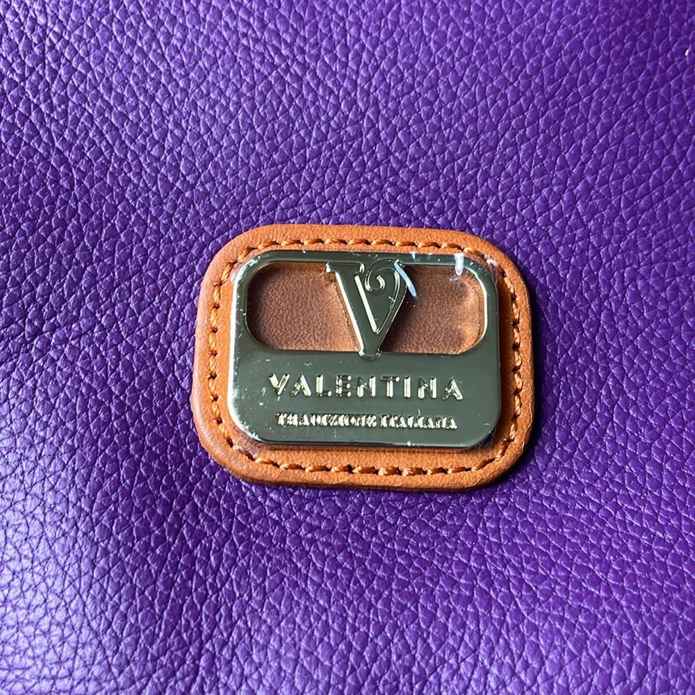 Valantina Purple Leather Purse NWT - Picture 2 of 8